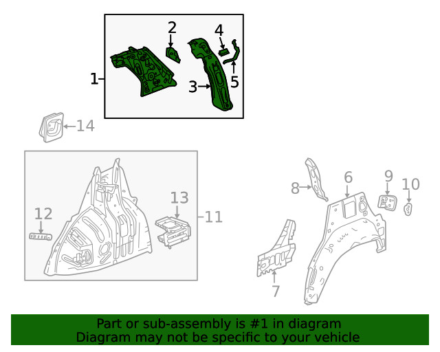 Genuine GM Upper Quarter Panel 95301208