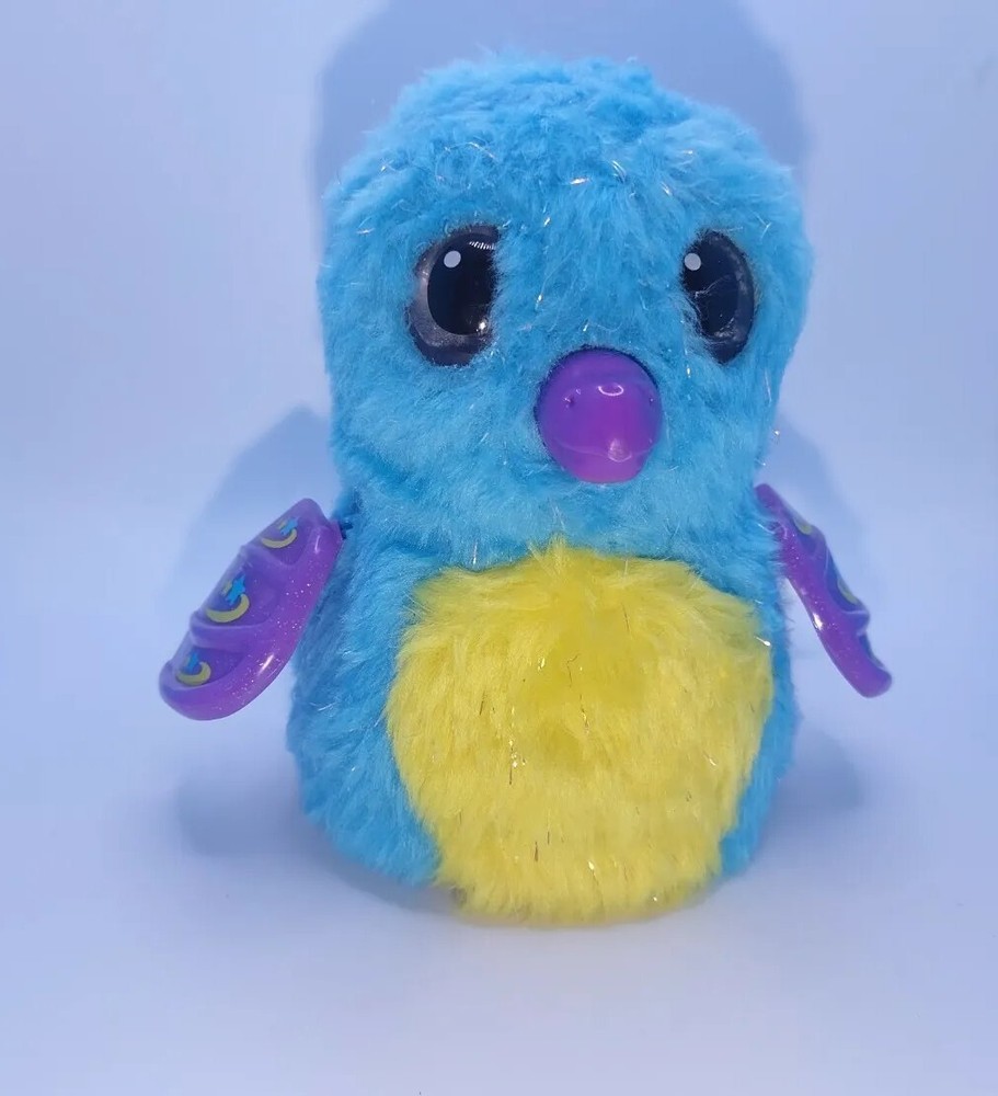 Hatchimals Bird Talking Moving Light Up Blue & Purple Motorized WORKS Video