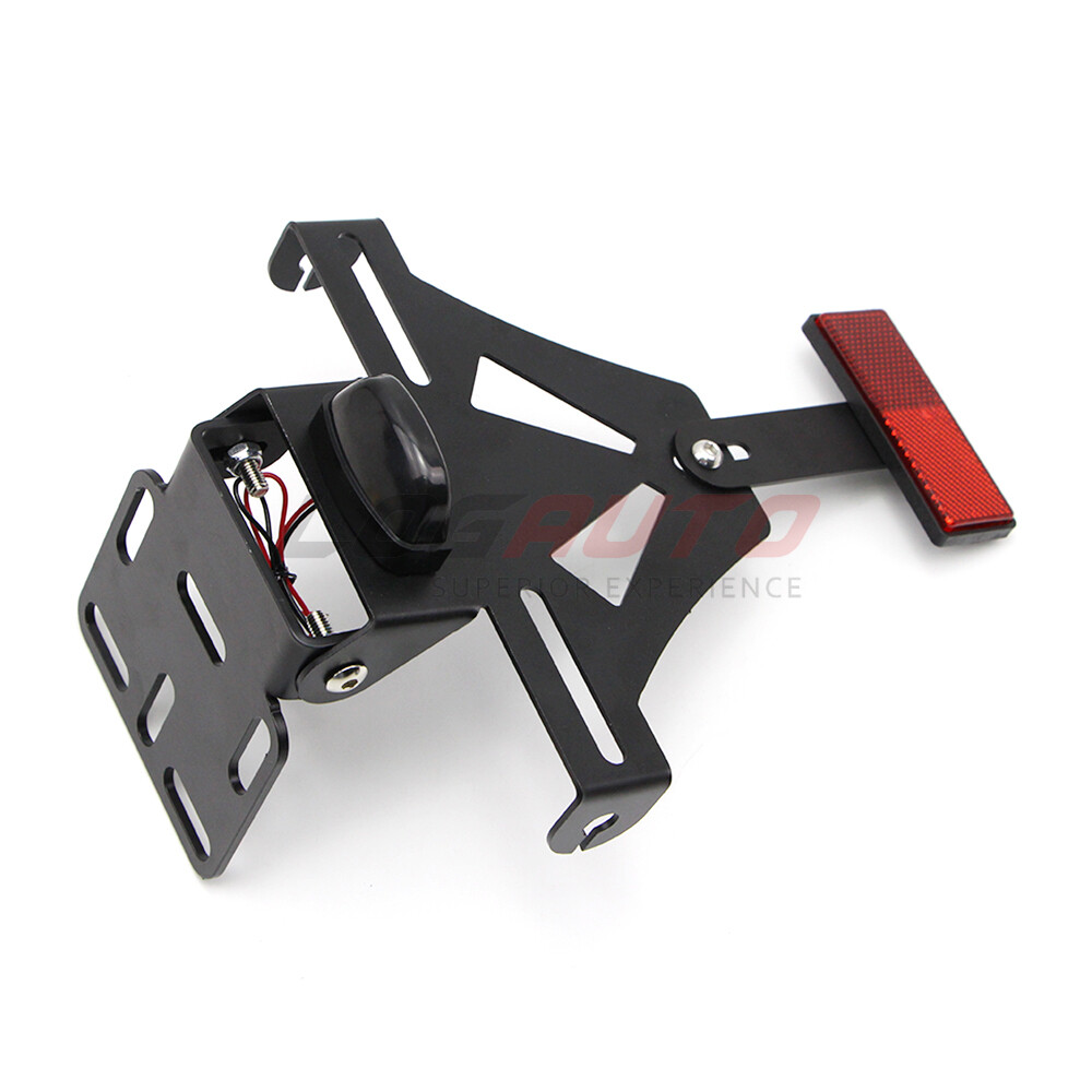 Adjustable License Plate Bracket Mount Universal Motorcycle Tail Light Holder