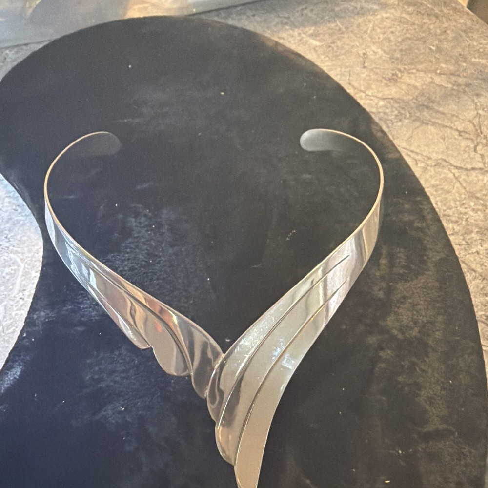 Modern Open Neck Ring in Sterling Silver