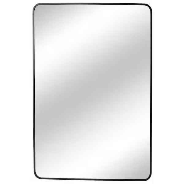 Home Decorator 24 in. W x 30 in. H Rectangular Framed Vanity Mirror Black