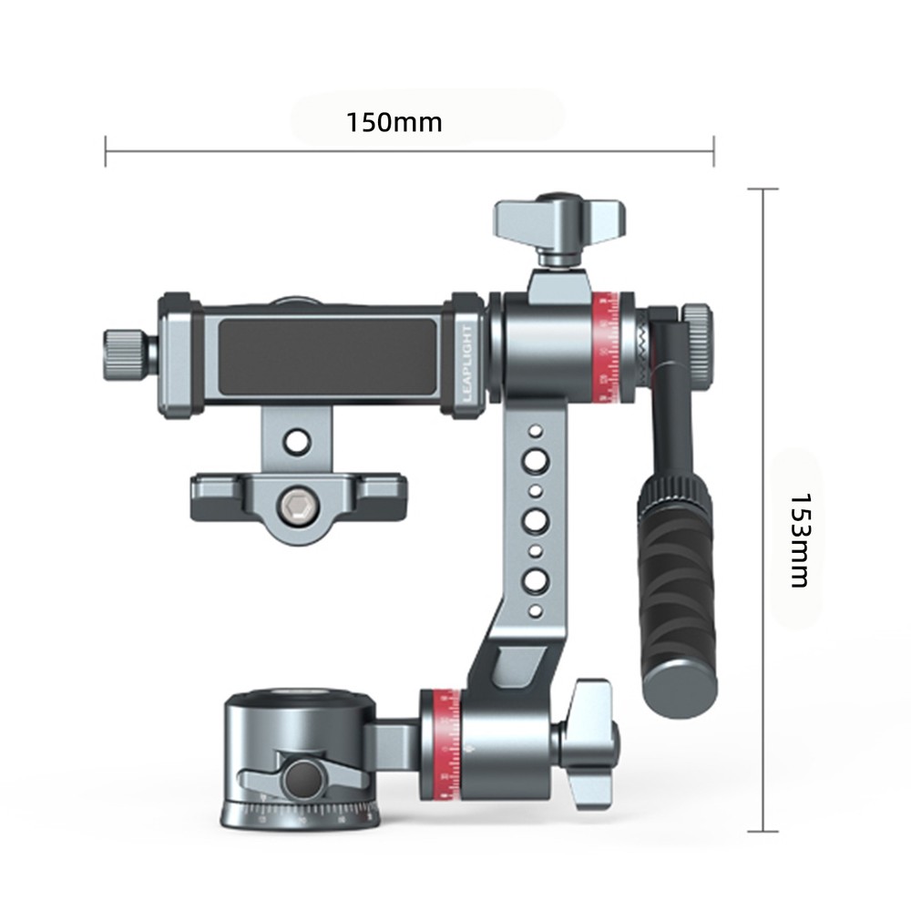 Gimbal Stabilizer Three-Axis Tripod Fluid Head Pan Tilt Quick Release Handle Cla