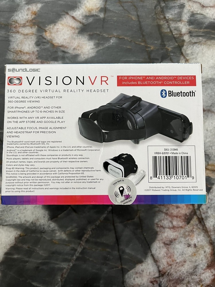 Soundlogic -Vision VR 360 Degree Virtual Reality Headset & Controller ( New )