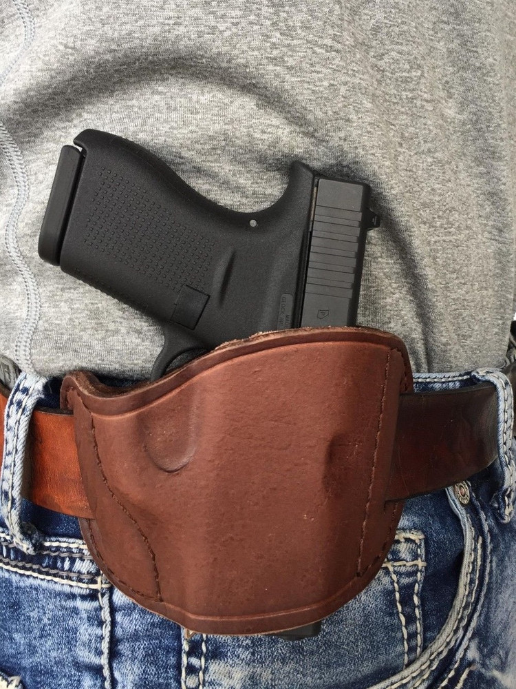 Brown leather gun holster for Steyr C9-A2 MF