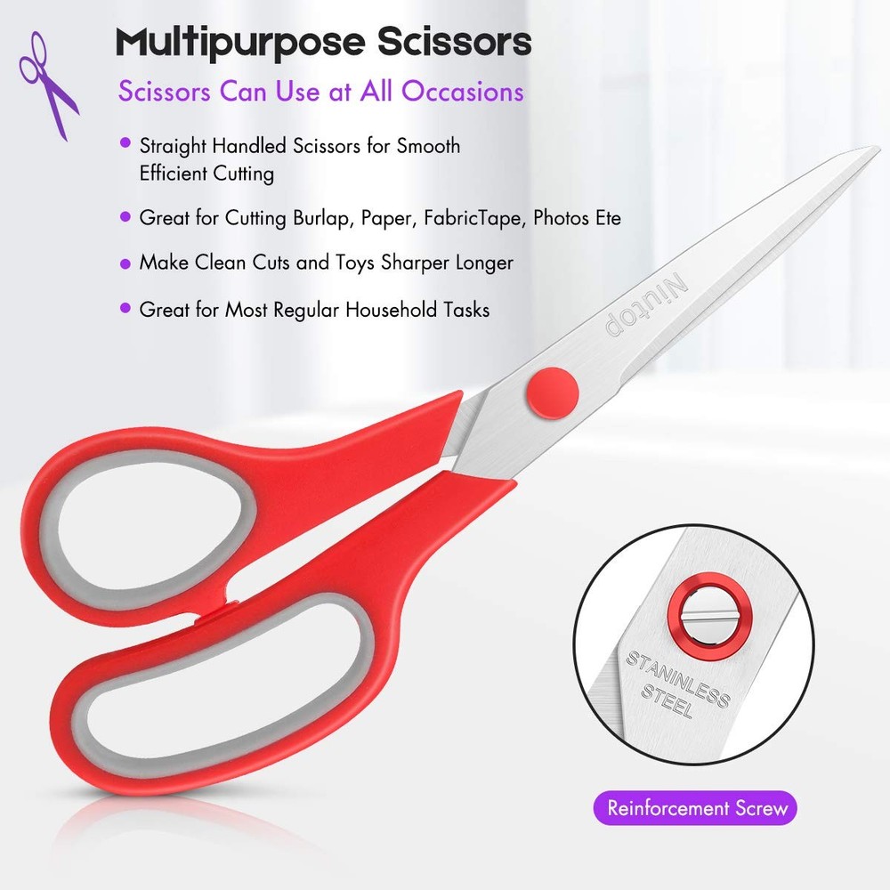 Scissors Bulk Set of 25-Pack, 8" Multipurpose Sharp Sewing Craft Shears Fabri...