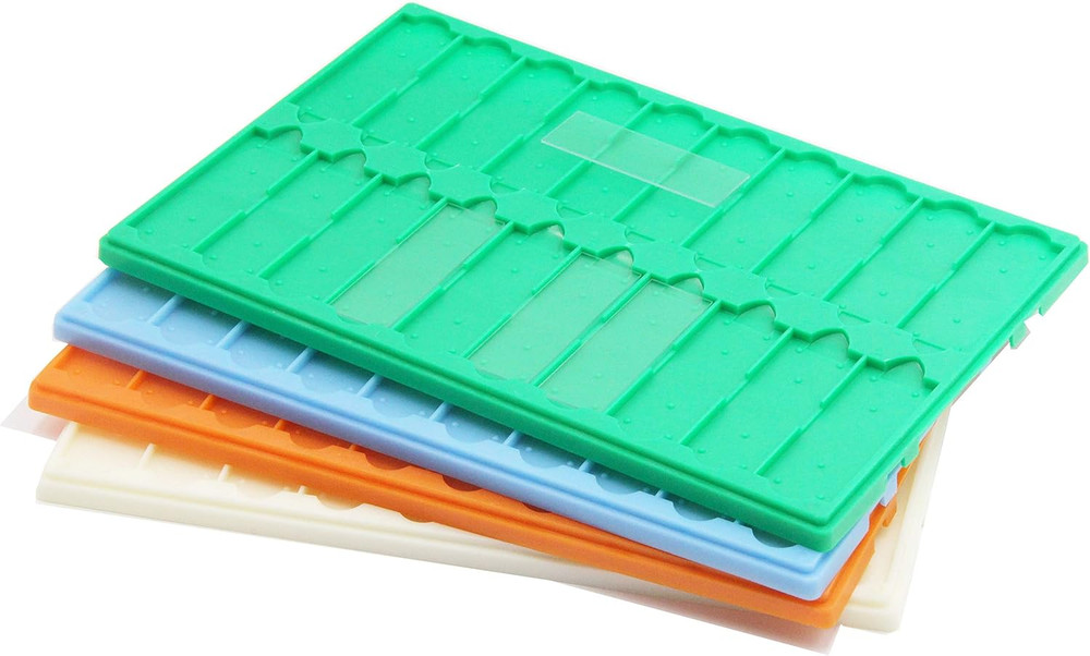 Plastic Microscope Slide Tray; 20 Capacity, Pack of 4