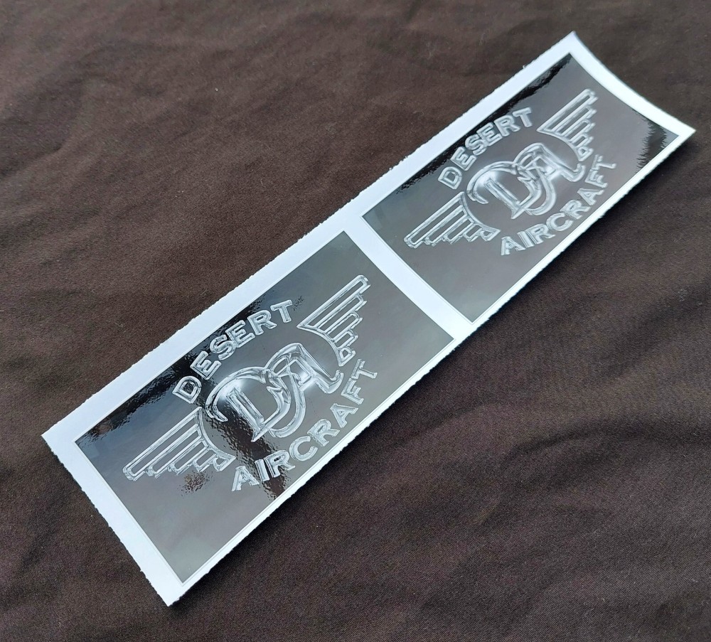 Chrome Desert Aircraft Engine Graphics Decals RC Plane Airplane