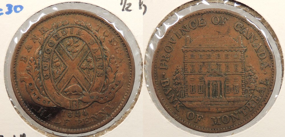 CANADA Lower Canada 1844 Halfpenny Token #WC93392