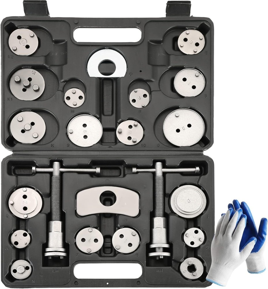 24Pc Brake Caliper Tool Set Compressor Rewind Kit Universal Heavy Duty