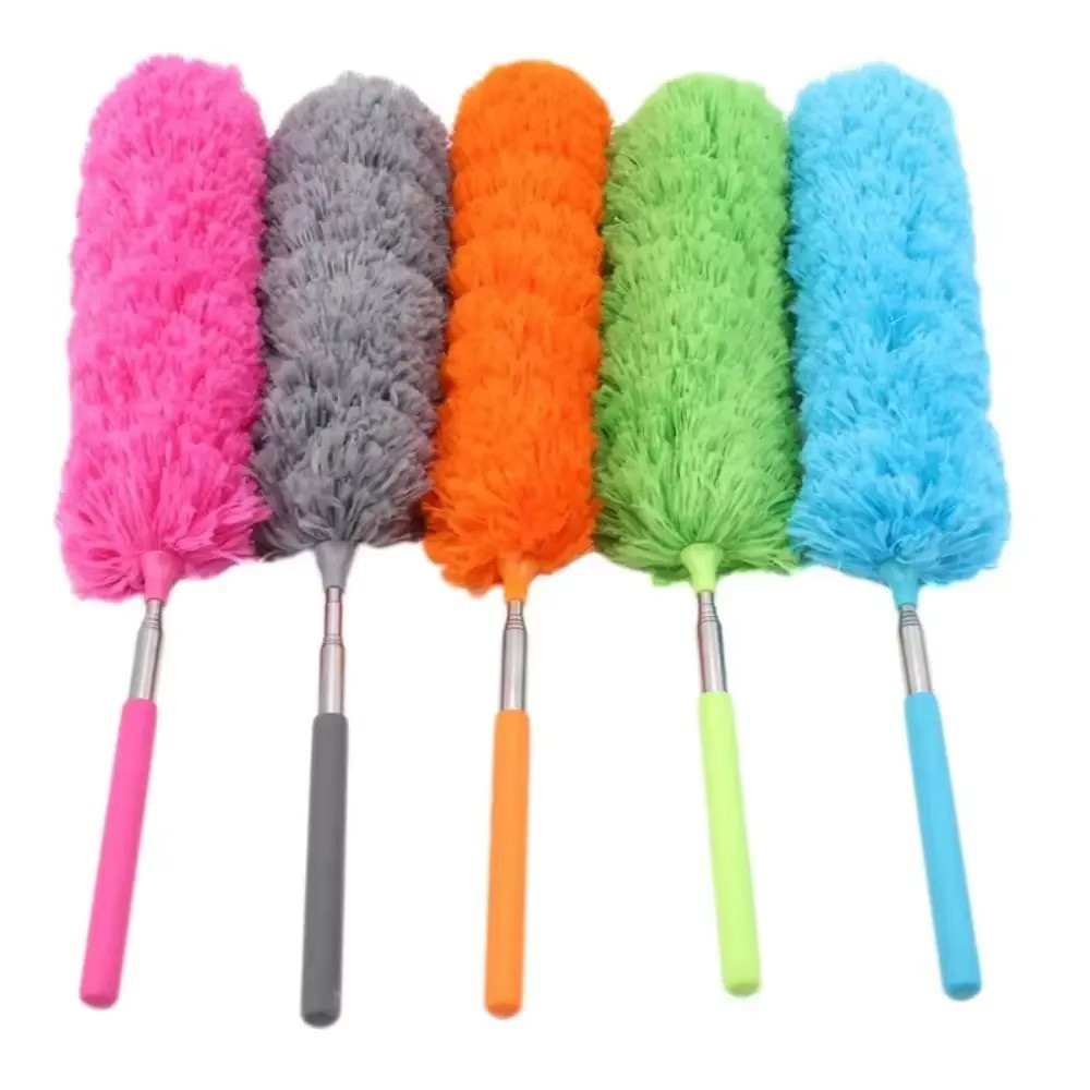 Extendable Feather Duster Long Telescopic Duster Magic Static Duster 1pc gray