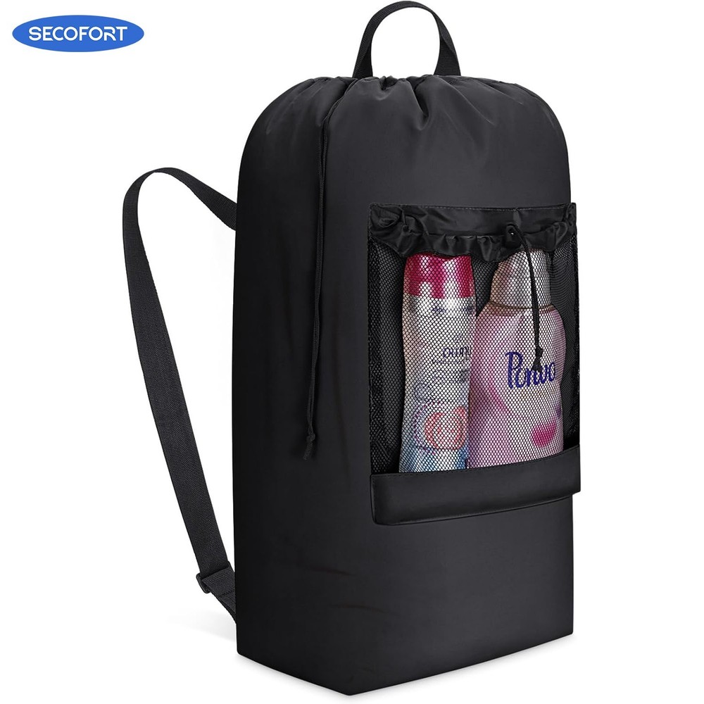 Secofort Extra Large Laundry Backpack with Shoulder Straps and Mesh Pocket