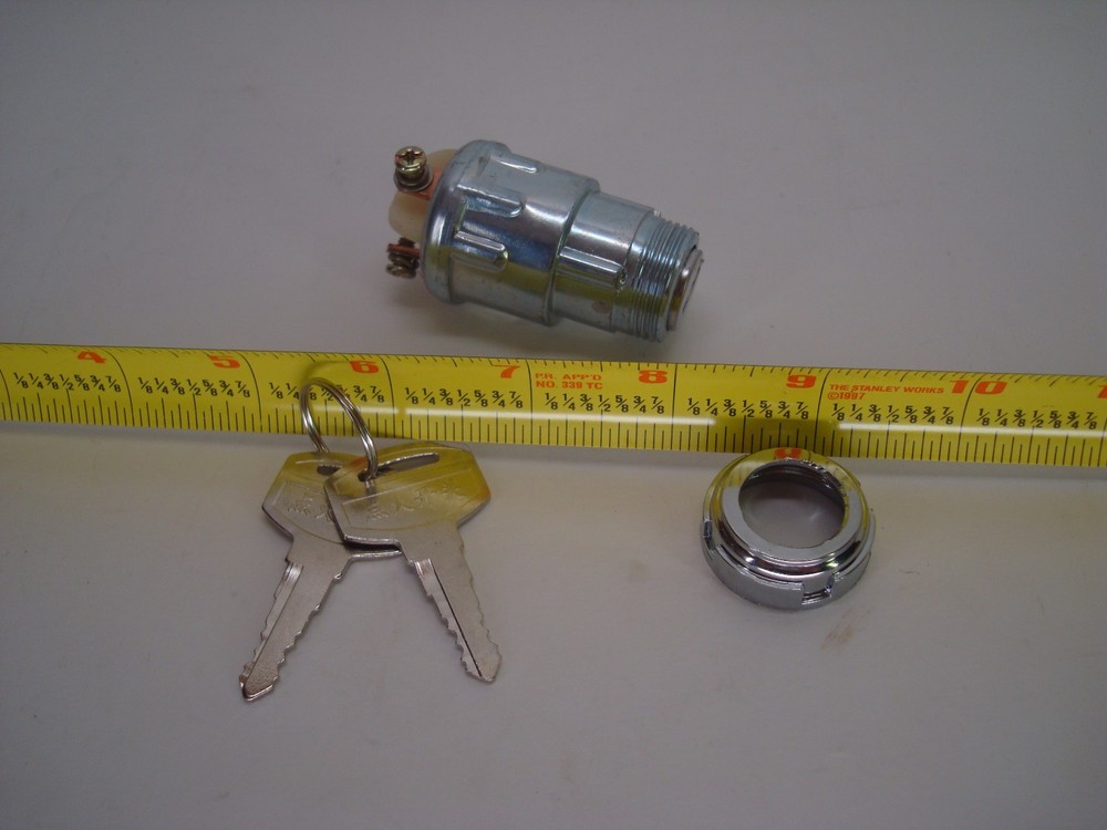 UNIVERSAL IGNITION SWITCH LOCK FLUSH MOUNT 6-VOLT 2-KEY 3 POSITION ON OFF START