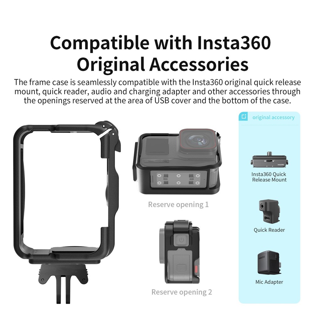 1*ABS Plastic Cage For Insta360 Ace/Ace Pro Camera Housing Frame Case Protector