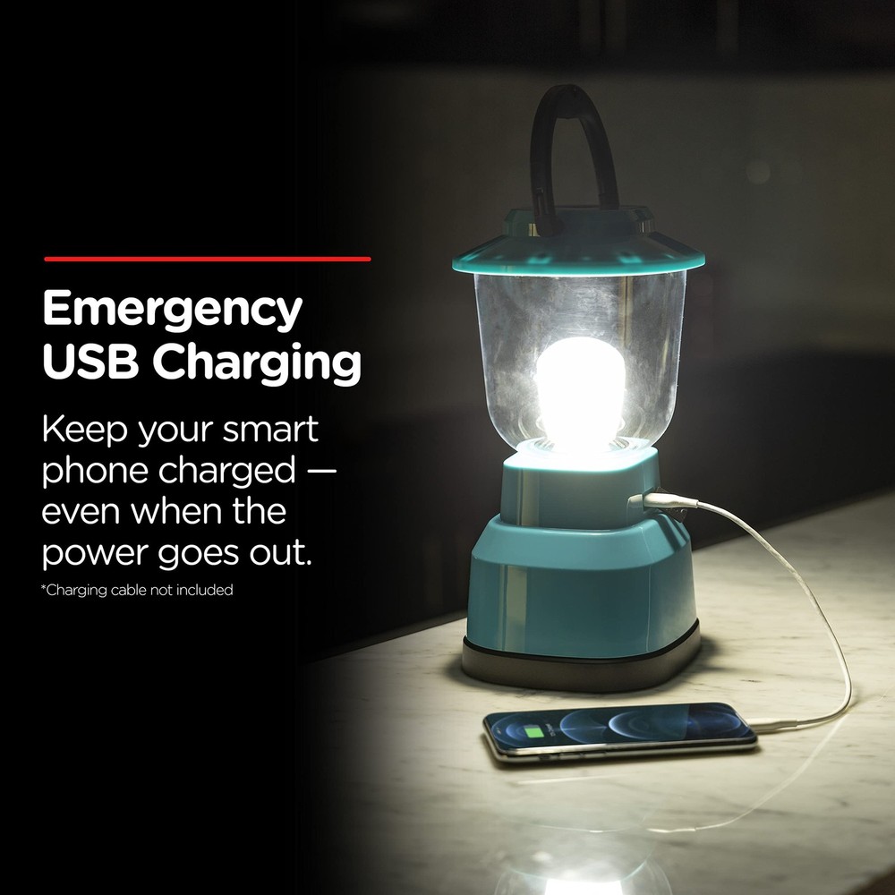 Enbrighten LED Large Camping Lantern, Battery Lantern USB, Teal