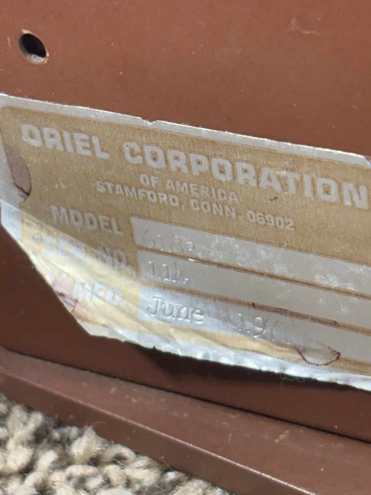 ORIEL CORPORATION 6183 XENON LIGHT SOURCE