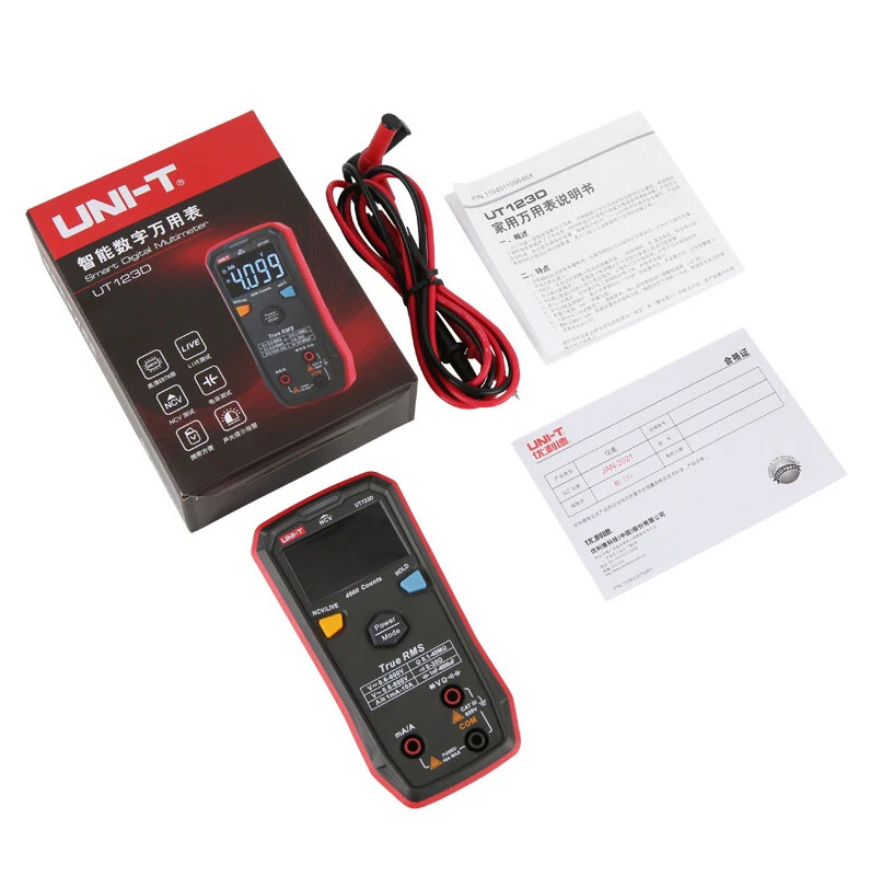 UNIT UT123D Smart TRMS Digital Multimeter AC/DC Volt Amp Live Wire NCV Tester