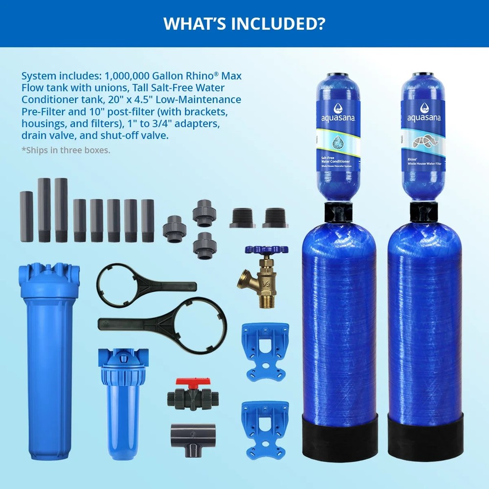 Aquasana MAX FLOW Whole House City Water System & Pro Install Kit WH-1010-CT-B
