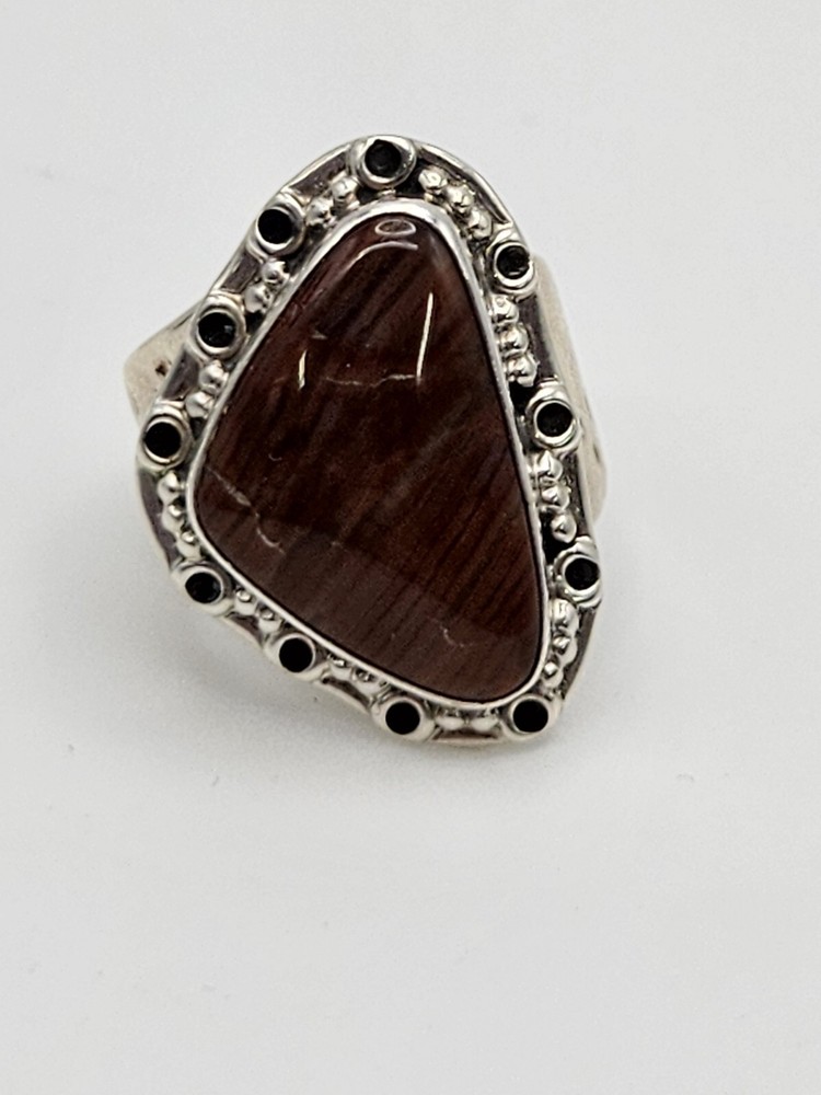 Jay King DTR Sterling Silver Natural Stone Ring Size 10