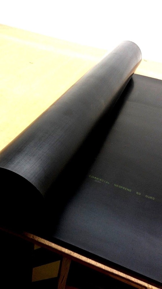 Neoprene Rubber Solid Flex Sheet 1/8" Thk x 36" W x 60" L 60 Duro Std