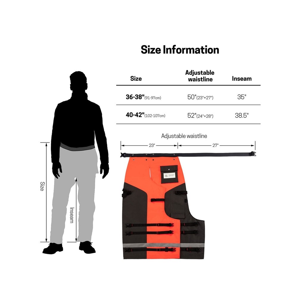 Technical Wrap Chainsaw Chaps by UL Class A 8 Layers Chainsaw Pants Apron Sty...