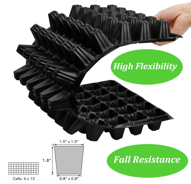 10-Pack Seed Starter Kit, 72-Cell Seedling Trays for Germination
