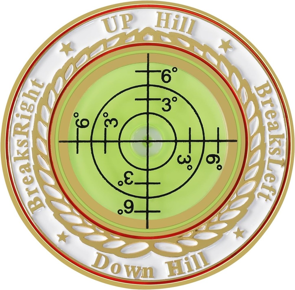 Pro Golf Green Reader，Golf Ball Marker with high-Precision Horizontal gold