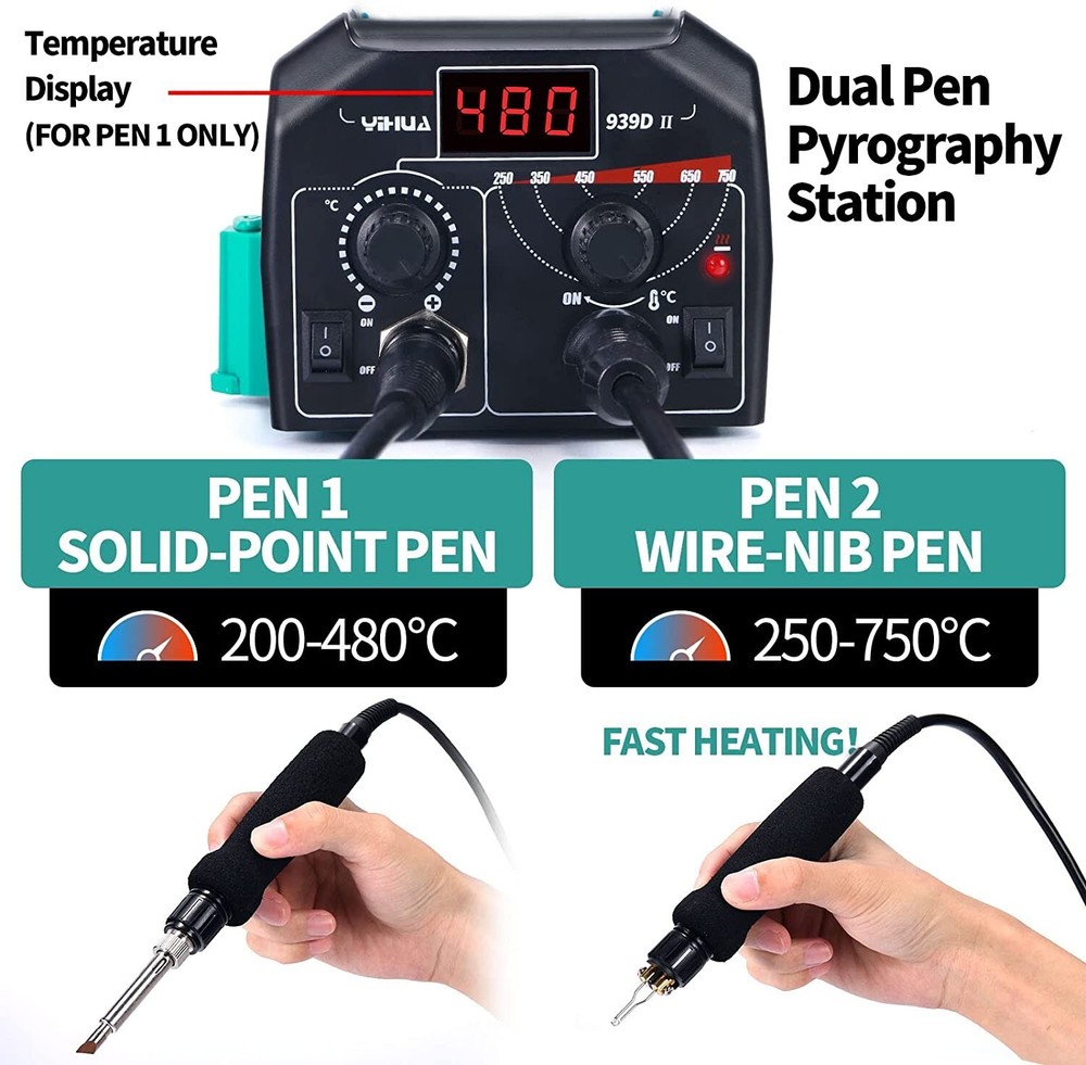 Black 939D-II Pyrography Machine Wood Burning Replacement Only