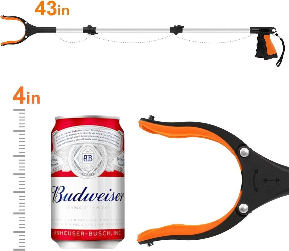 43" Extra Long Grabber Tool, Foldable Grabbers for Elderly Grab It Reaching Tool