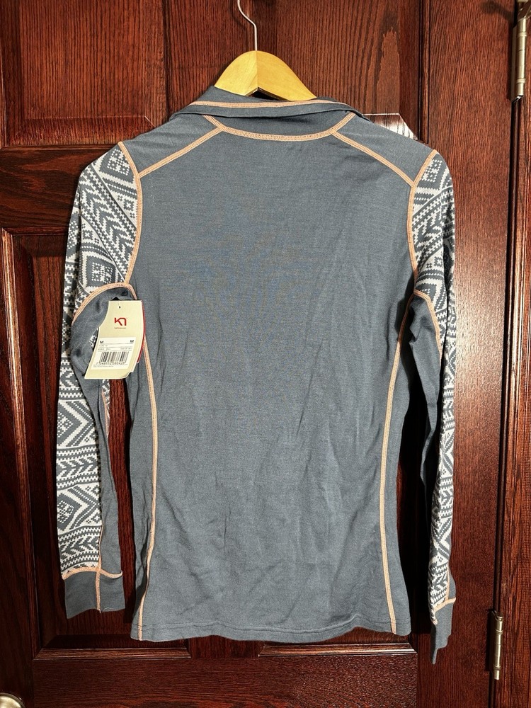 NWT Kari Traa Half Zip Top Performance Stretch Baselayer Size M Wool Blend Light