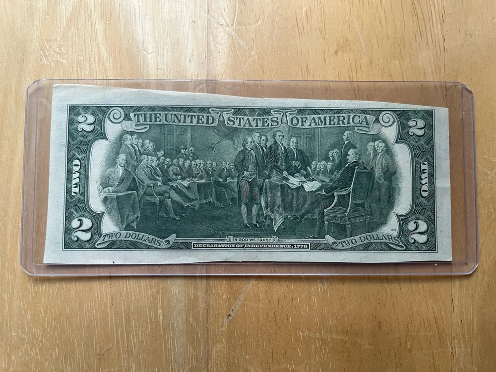$2 Bill Error And Star Note Huge Miscut Error