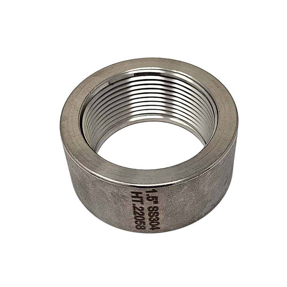 1 1/2 inch Half Coupling - 150# 304 Stainless Steel