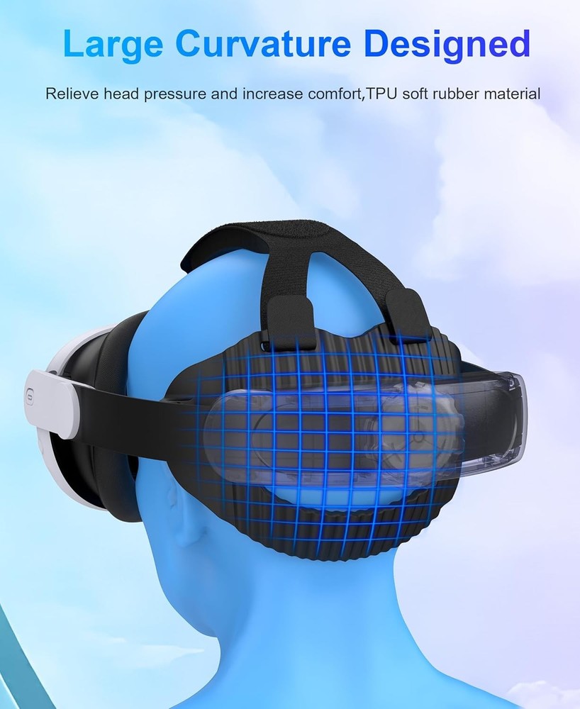Headstrap for Quest 3 / Quest 3S/ Quest 2 Comfort Head Strap Adjustable VR Strap