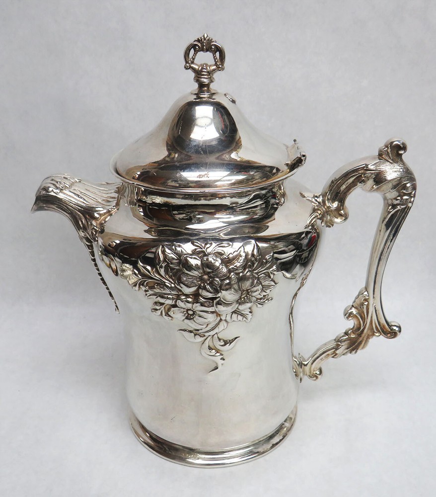 EXCEPTIONAL ANTIQUE FORBES QUADRUPAL PLATE 11.5" WATER PITCHER