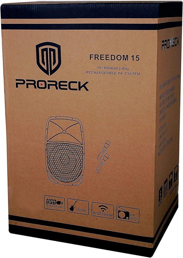 proreck Freedom 15 PA Speaker System Bluetooth Portable DJ Speaker