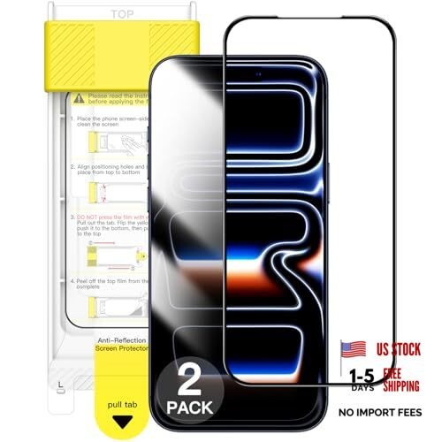 Full Coverage Screen Protector for AR Anti Reflection, Black iPhone 17 Pro