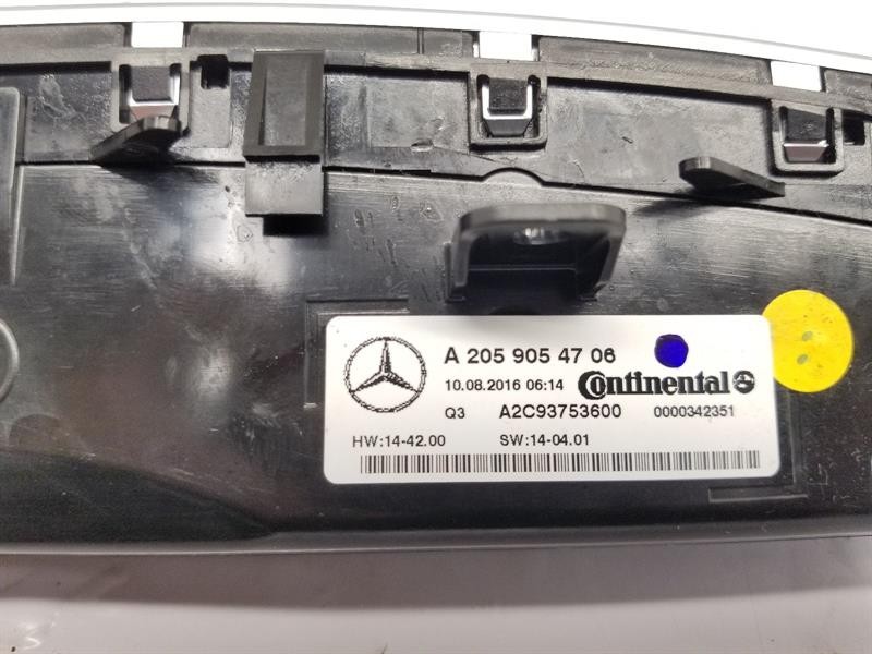 2016 MERCEDES C-CLASS HEATER CONTROL PANEL ASSEMBLY A2059054706