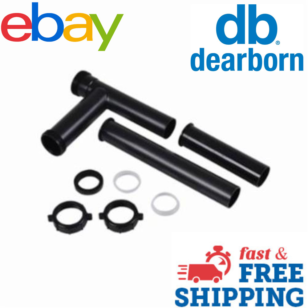 Dearborn A9100T Telescopic Disposer Kit, 1-1/2 in Nominal, Polypropylene, Black