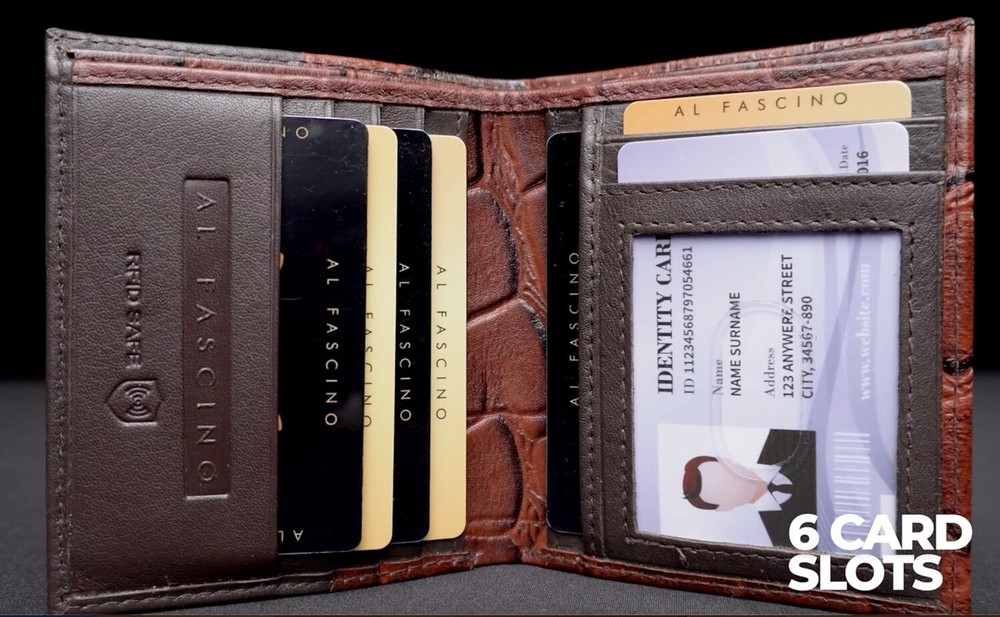leather bi-fold wallet - two tone Men RFID Blocking Slim Mens Wallet