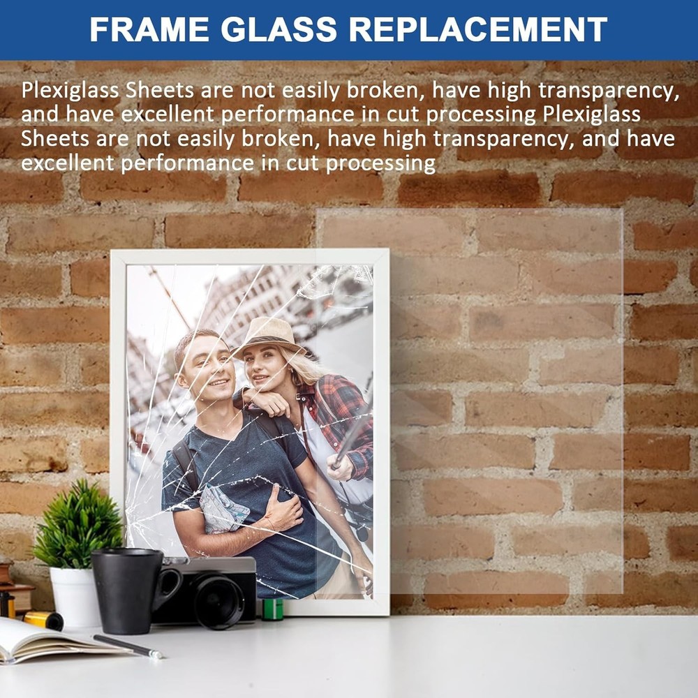 Pack Clear Plexiglass Sheets Thin PET Plexiglass Sheets for Craft 8×10×0.04In 6