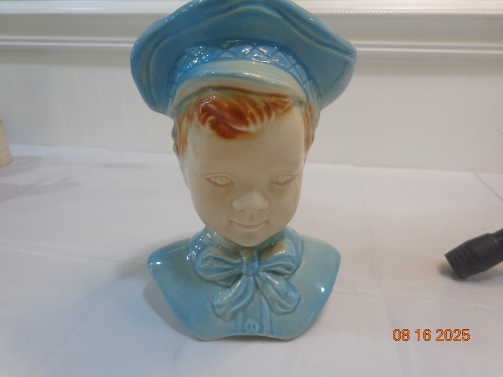 Vintage Blue Boy Sailor Planter