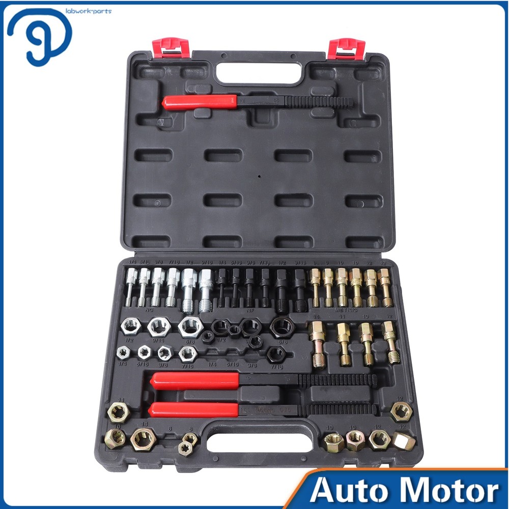 49 Piece Thread Chaser Kit SAE Metric Tap Set with Bolt Threading Tools