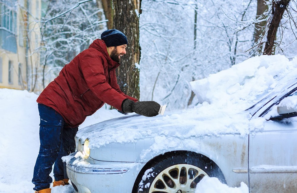 SCRUBIT Ice Scraper with Glove [2 Pack] - Car Windshield for Black