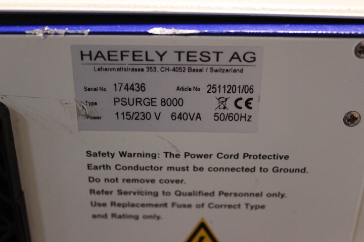 5001 Haefely PSurge 8000/PIM110 Impulse Module