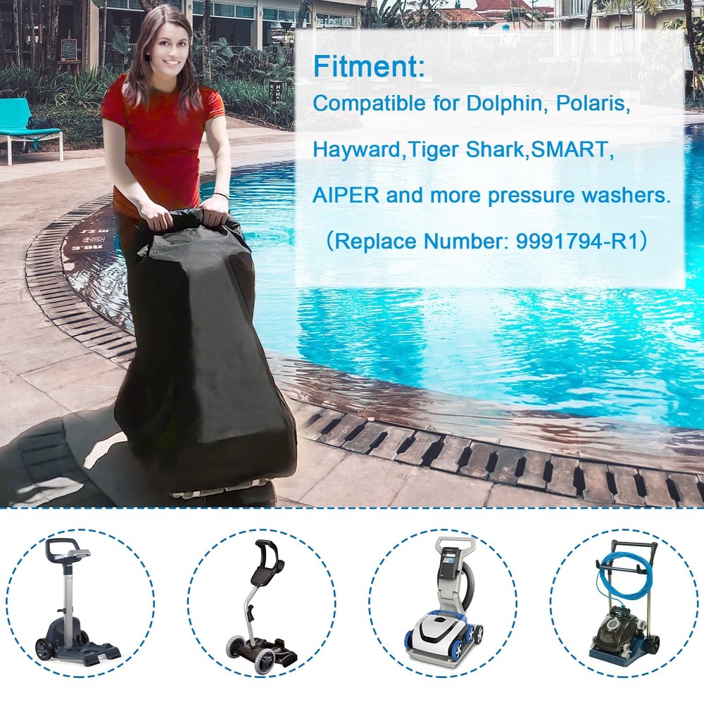 Robotic Pool Caddy Cover Cleaner Compatible for Universal Black