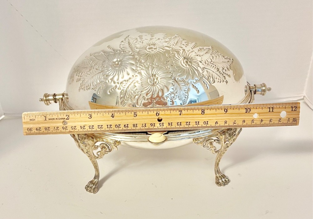 Vintage Elkington & Co., England Silver Plate Roll Top Server