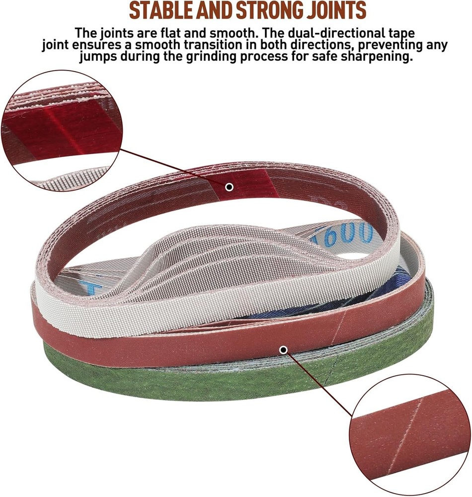 45 Pcs 1/2 x 12 Replacement Sharpening Belt Kit for Official Work Sharp New