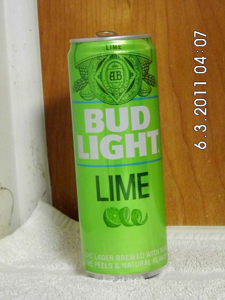 Bud Light  Lime Slim Aluminum Can Empty 12 oz. Top Opened Wrong Date NOT 2011