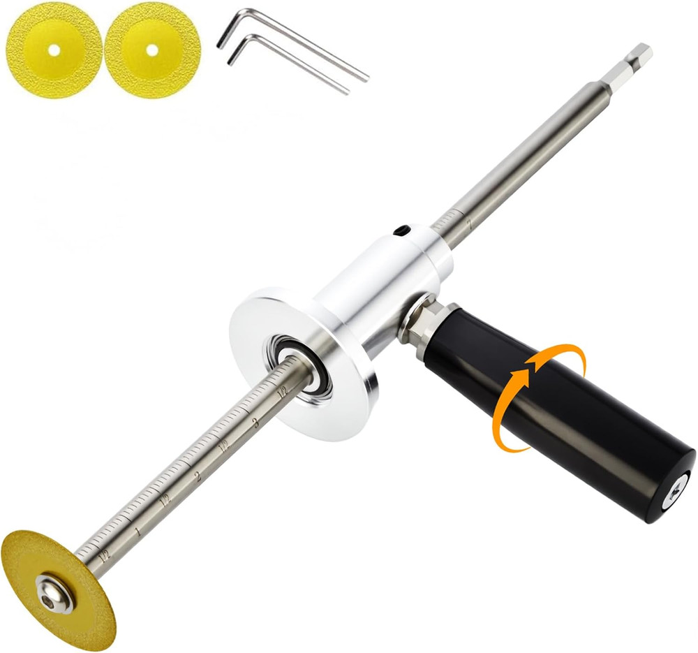 Internal/Inside PVC-ABS Pipe Cutter Tool for Drill with Handle and 3 Diamond Pvc