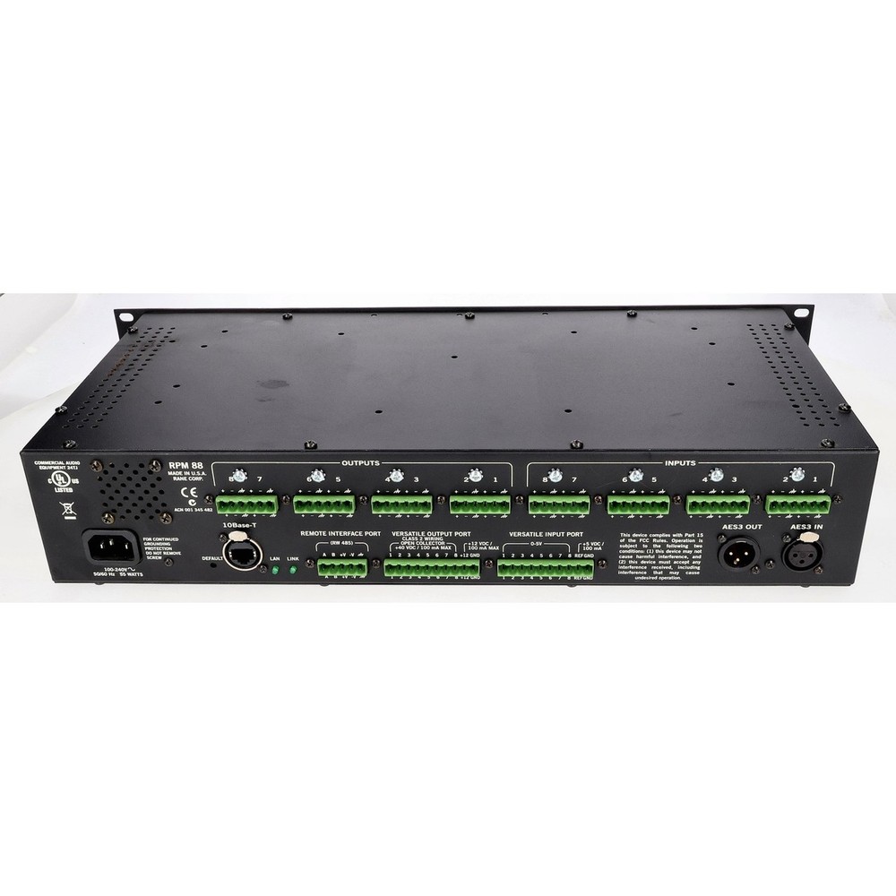 Rane RPM 88 Audio Processor 8x8 Programmable Ethernet Control