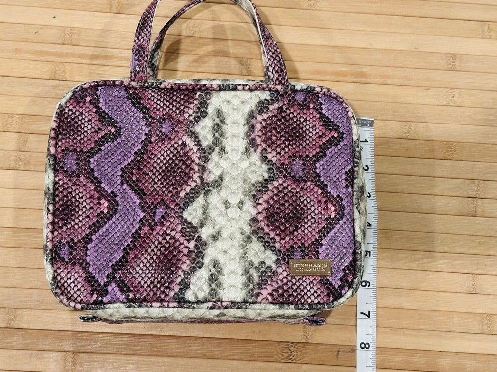 Stephanie Johnson Java ML Traveler Cosmetic Case Purple Snake Skin Print
